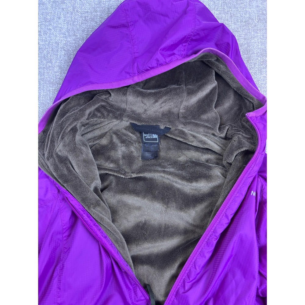 The North Face Womens Purple Fleece Lined Hooded Windbreaker Jacket Large - Picture 7 of 8